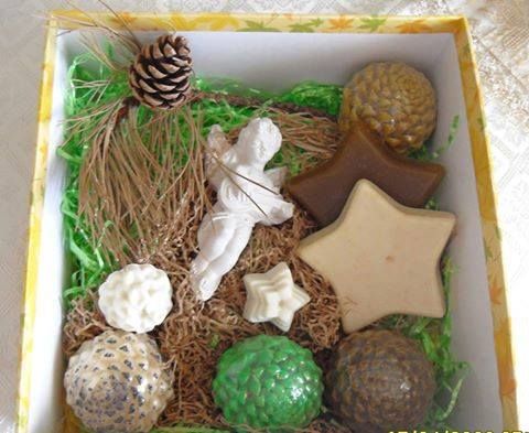 Handmade Glycerine christmas soaps set in a gift box