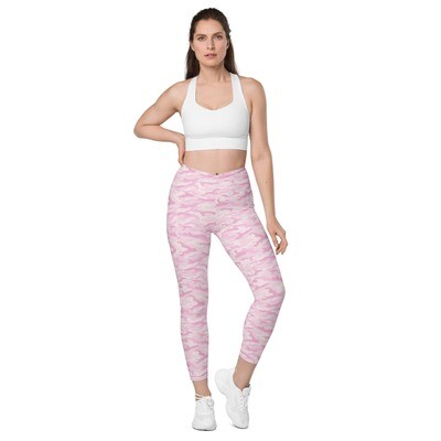 Pink camouflage Crossover leggings with pockets