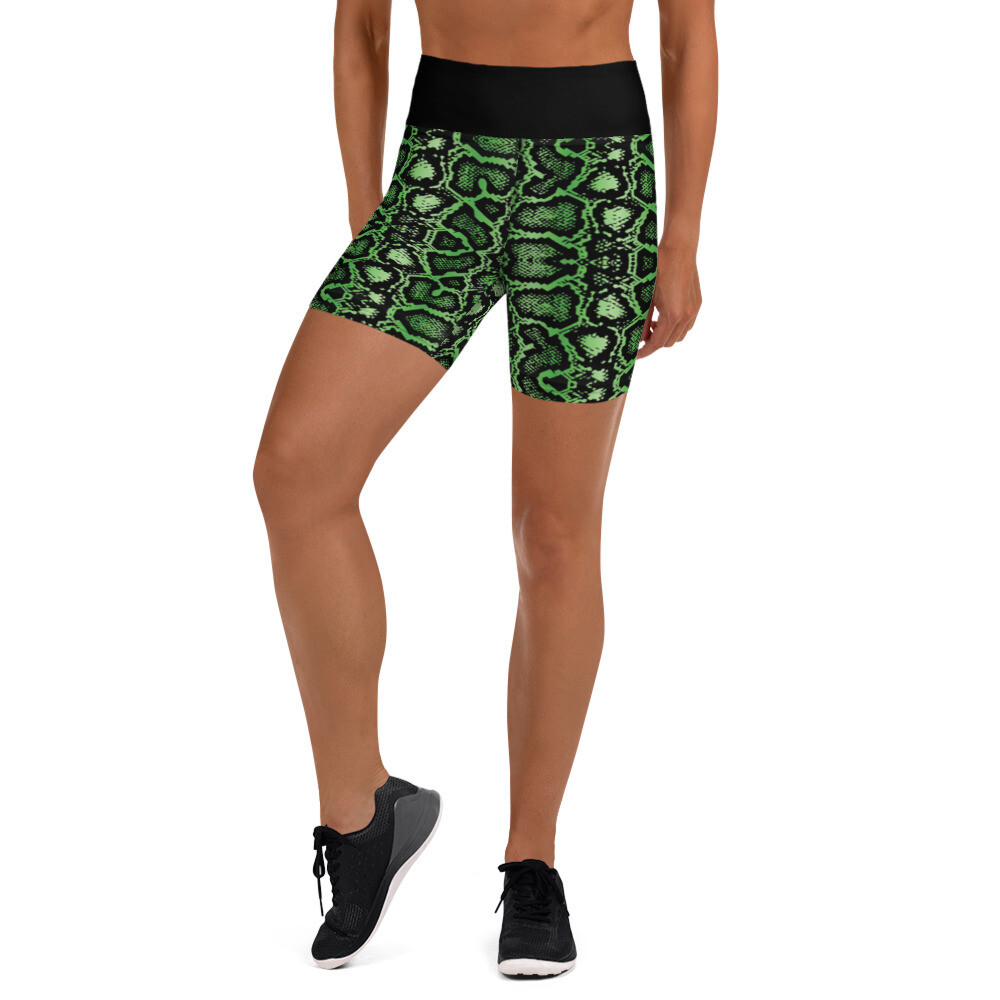 Green Snake Print Shorts