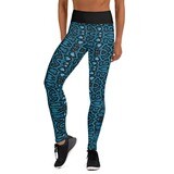 Blue Snake Print Leggings