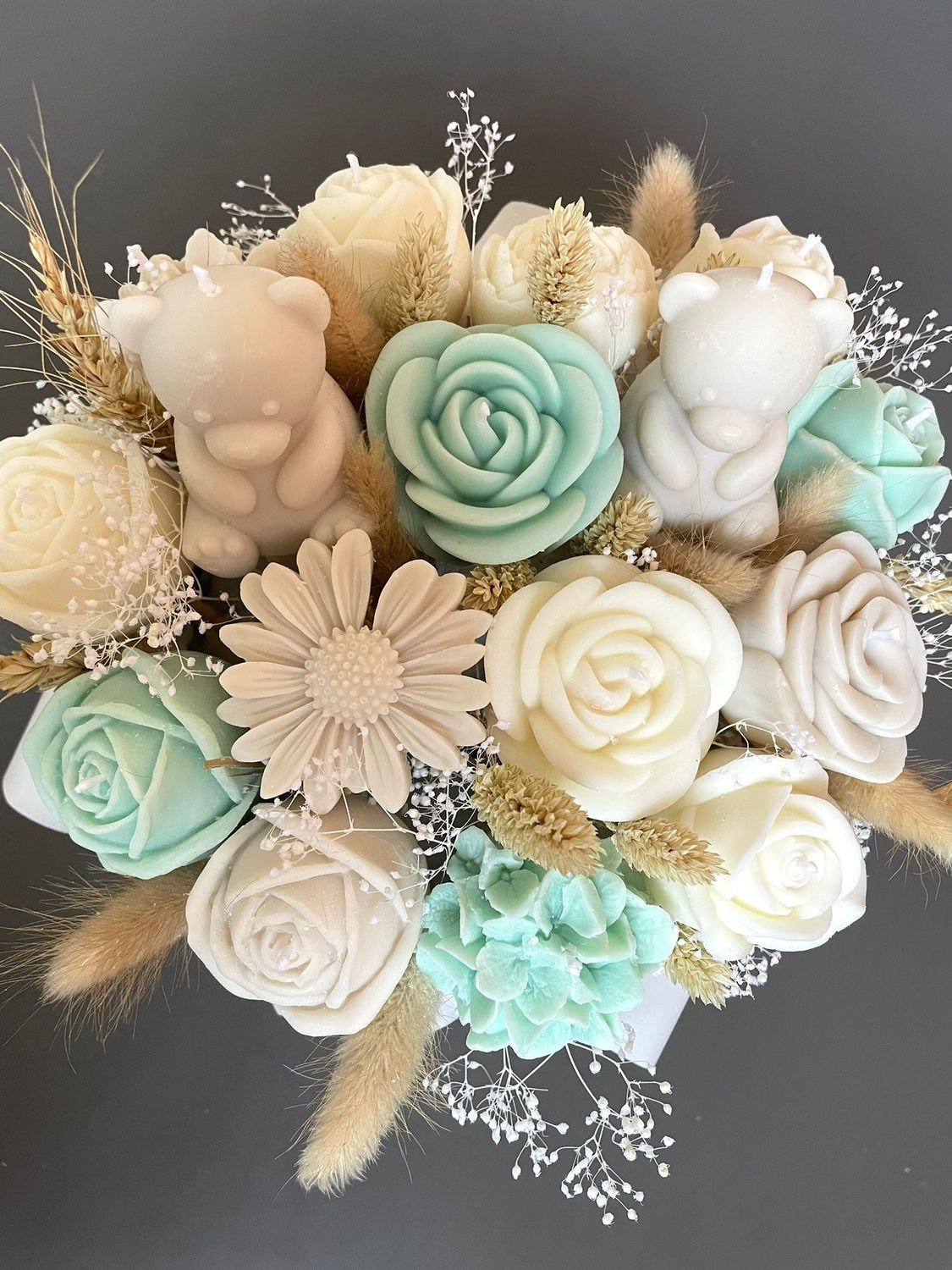 FLOWER BOX M - BEIGE/GREEN