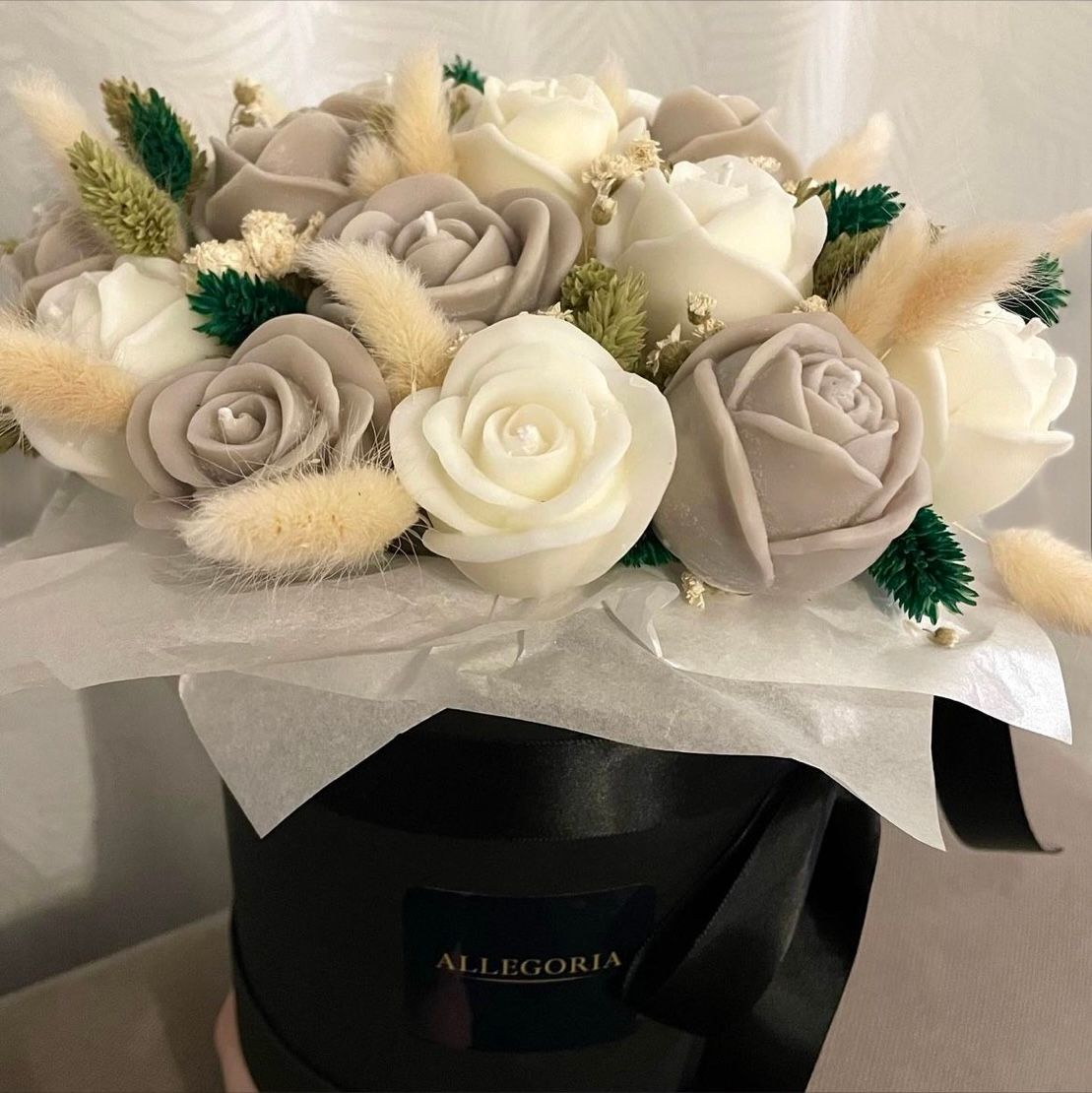 FLOWER BOX L - BEIGE/GREEN