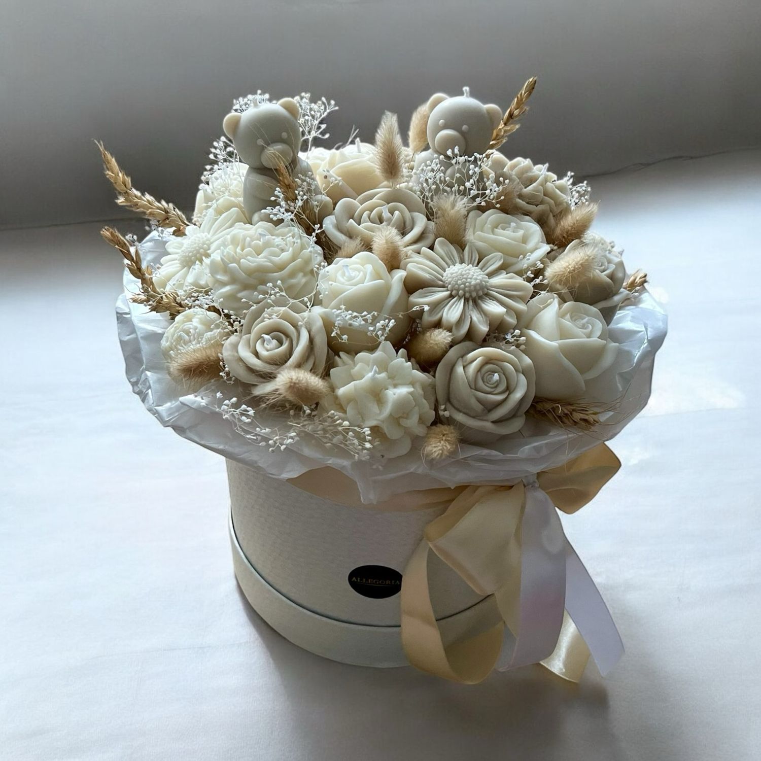 FLOWER BOX L - BEIGE