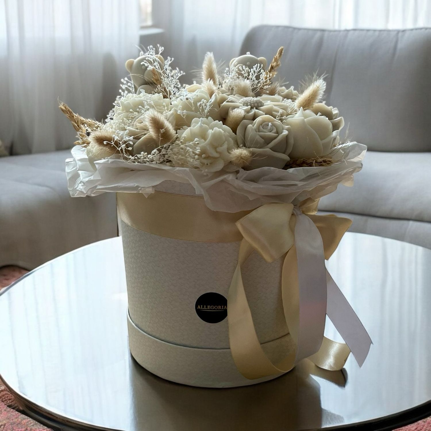 FLOWER BOX L - BEIGE