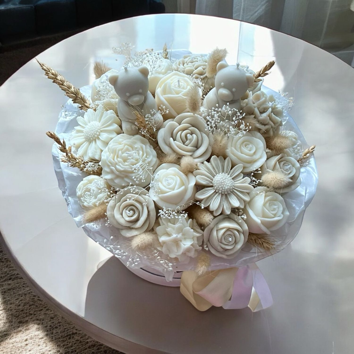 FLOWER BOX L - BEIGE