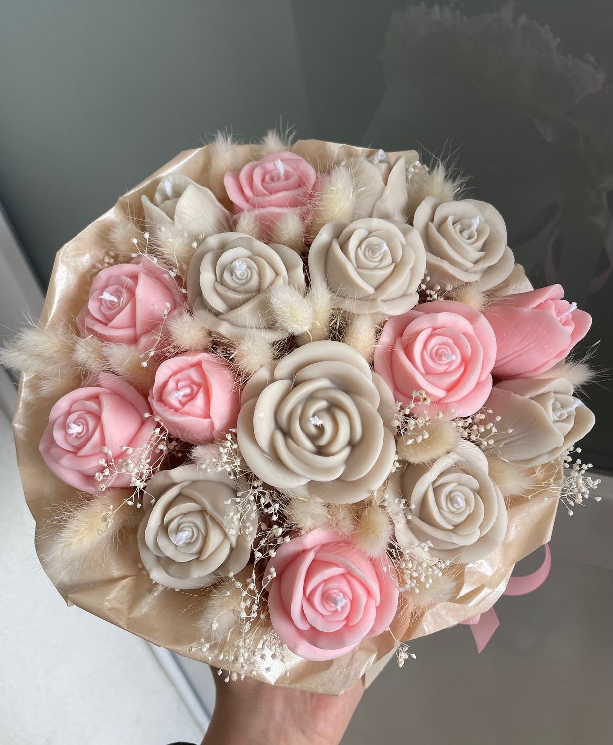 FLOWER BOX M - ROSE / BEIGE