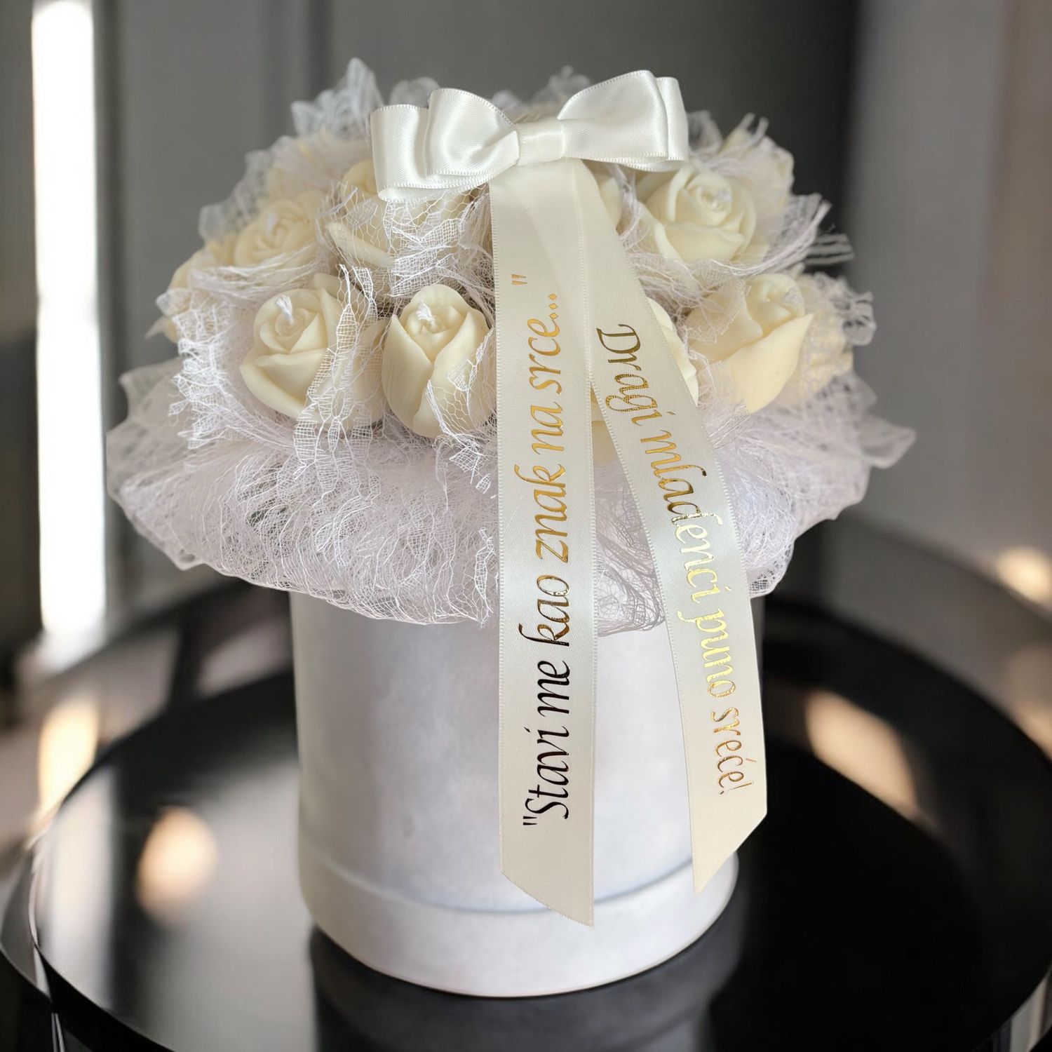 FLOWER BOX L - WHITE LACE
