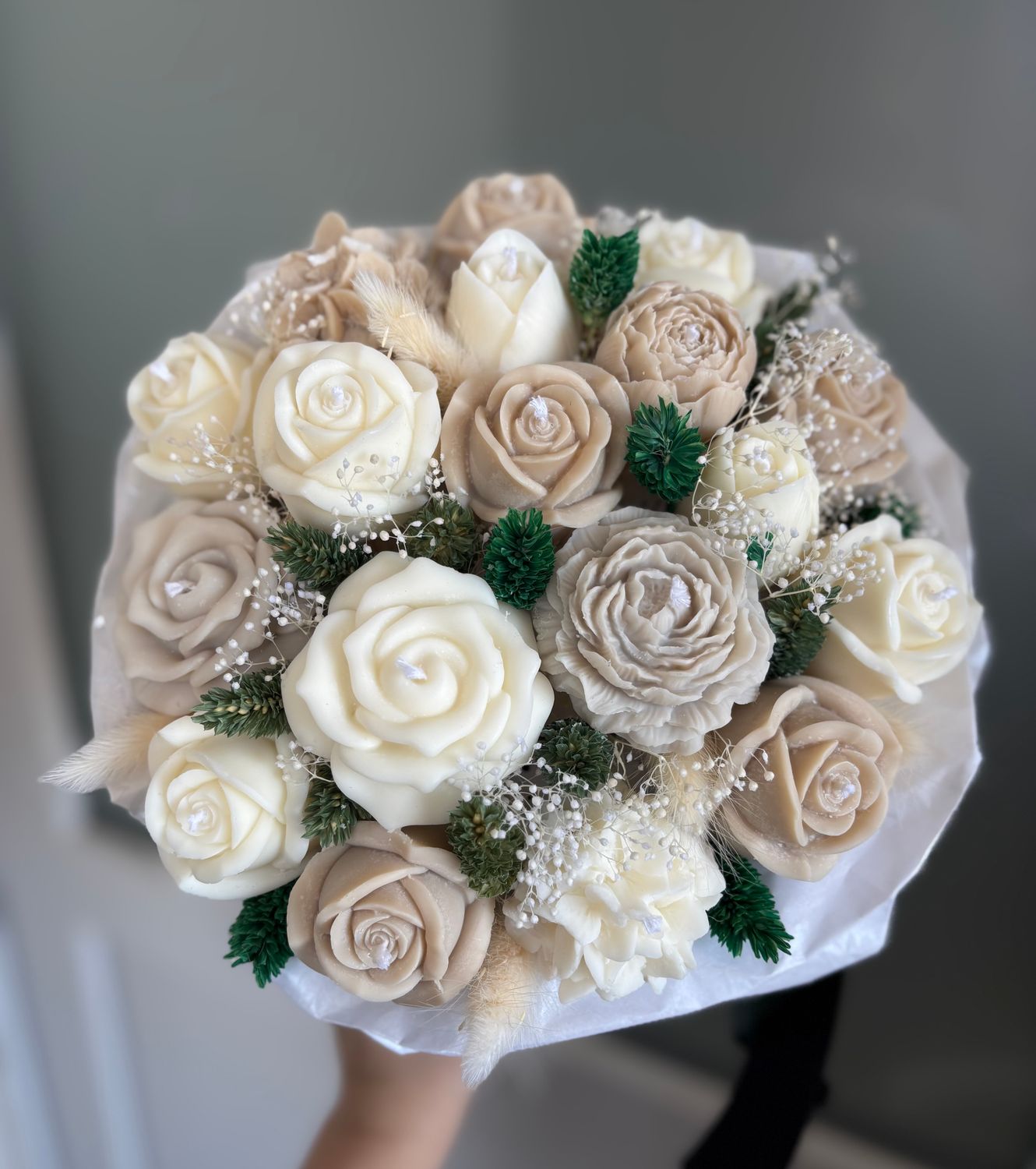 FLOWER BOX L - BEIGE/GREEN
