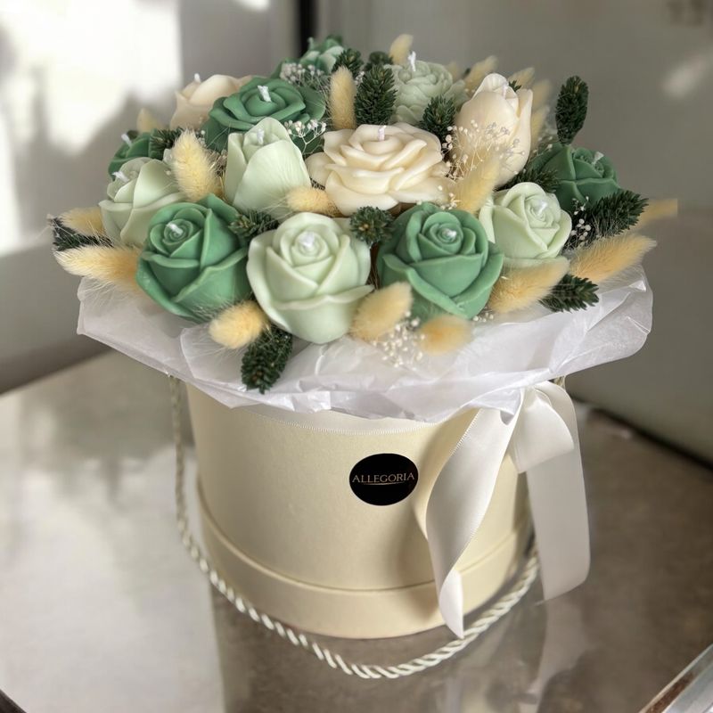 FLOWER BOX L - VANILLA / GREEN