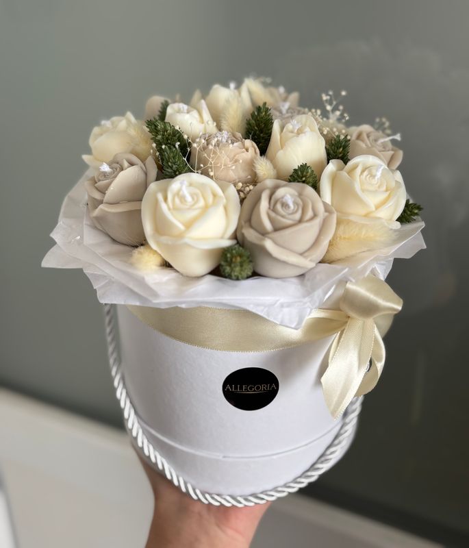 FLOWER BOX L - BEIGE/GREEN