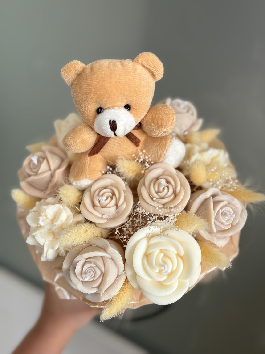 FLOWER BOX S - BEIGE TEDDY