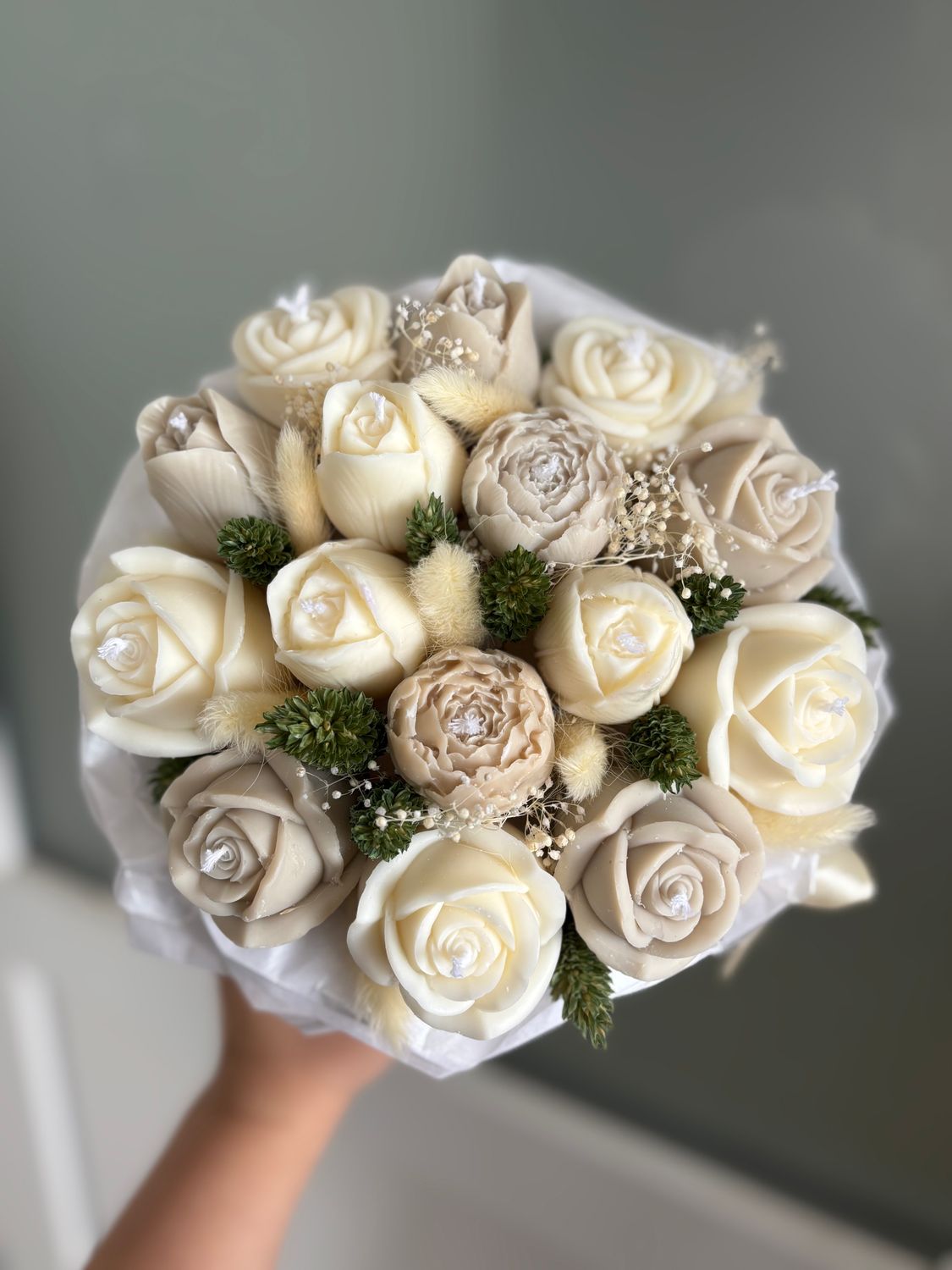 FLOWER BOX L - BEIGE/GREEN