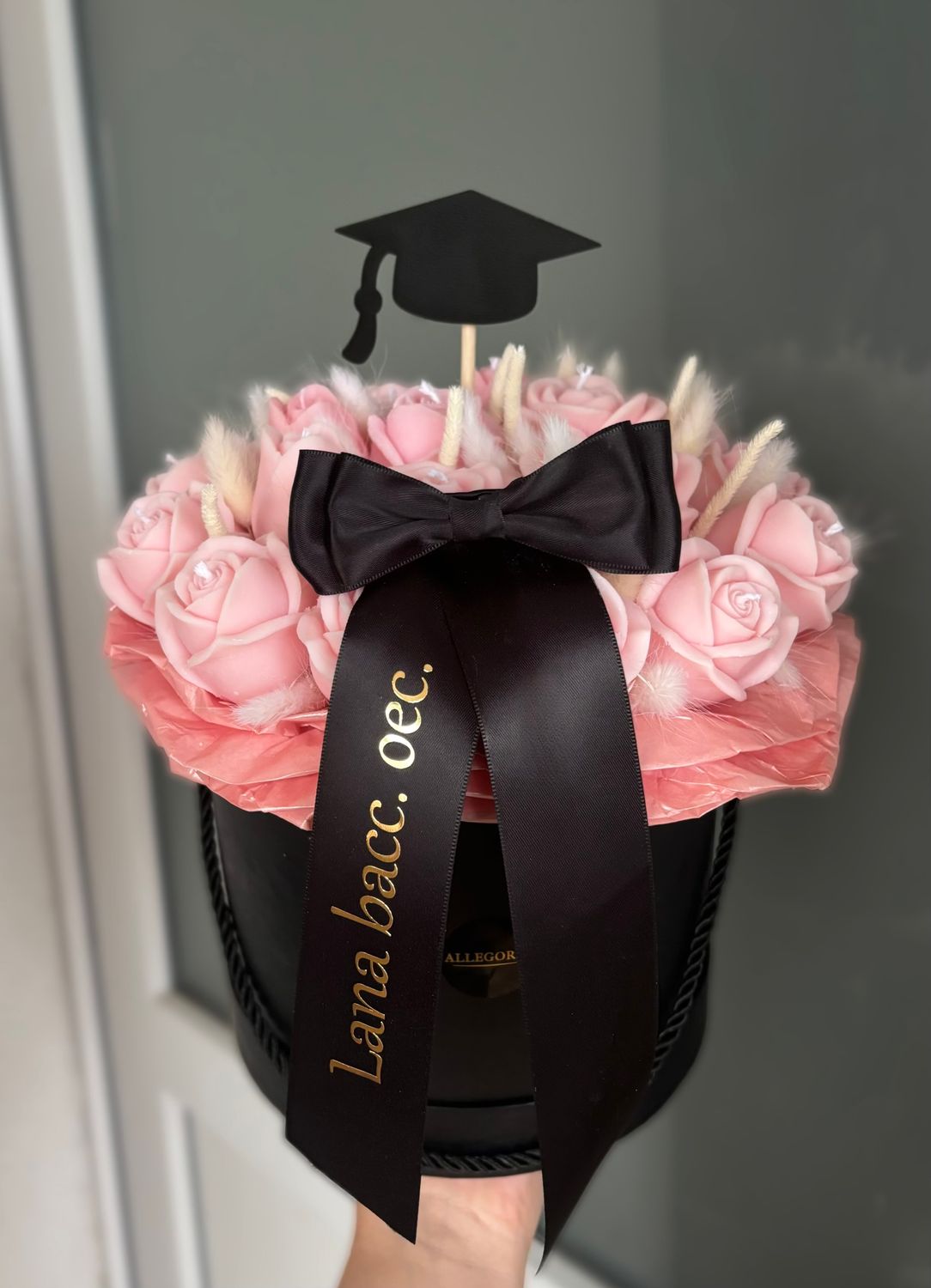 FLOWER BOX L - PINK/BLACK