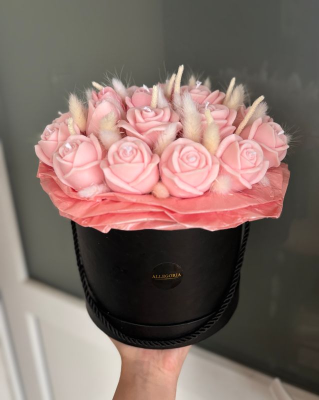 FLOWER BOX L - PINK/BLACK