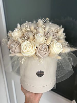 FLOWER BOX L - BEIGE TIL