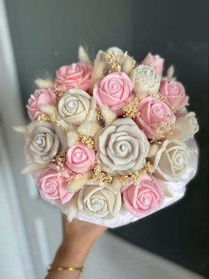 FLOWER BOX M - ROSE / BEIGE