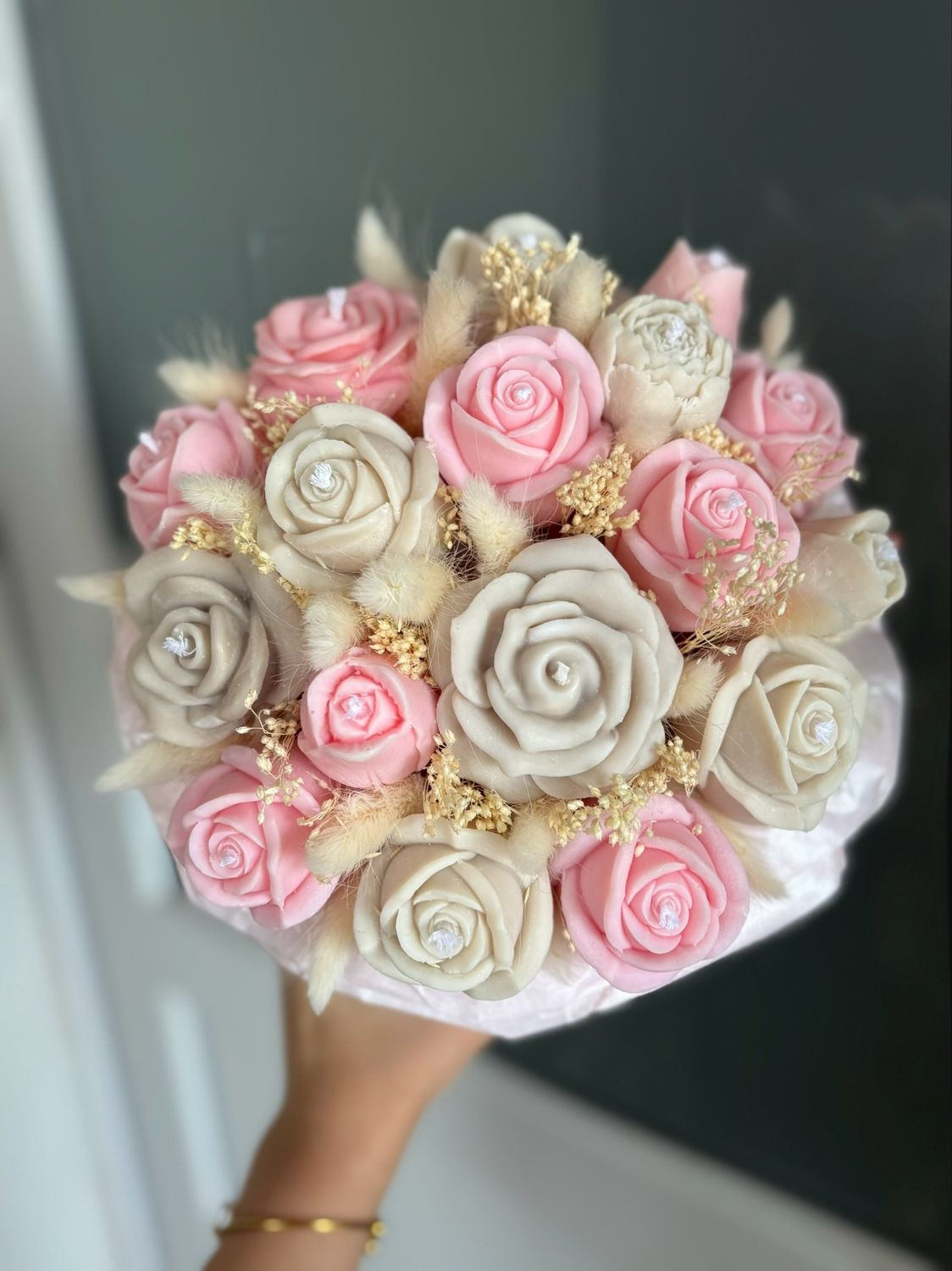 FLOWER BOX M - ROSE / BEIGE