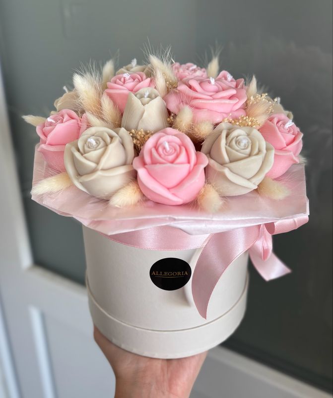 FLOWER BOX M - ROSE / BEIGE