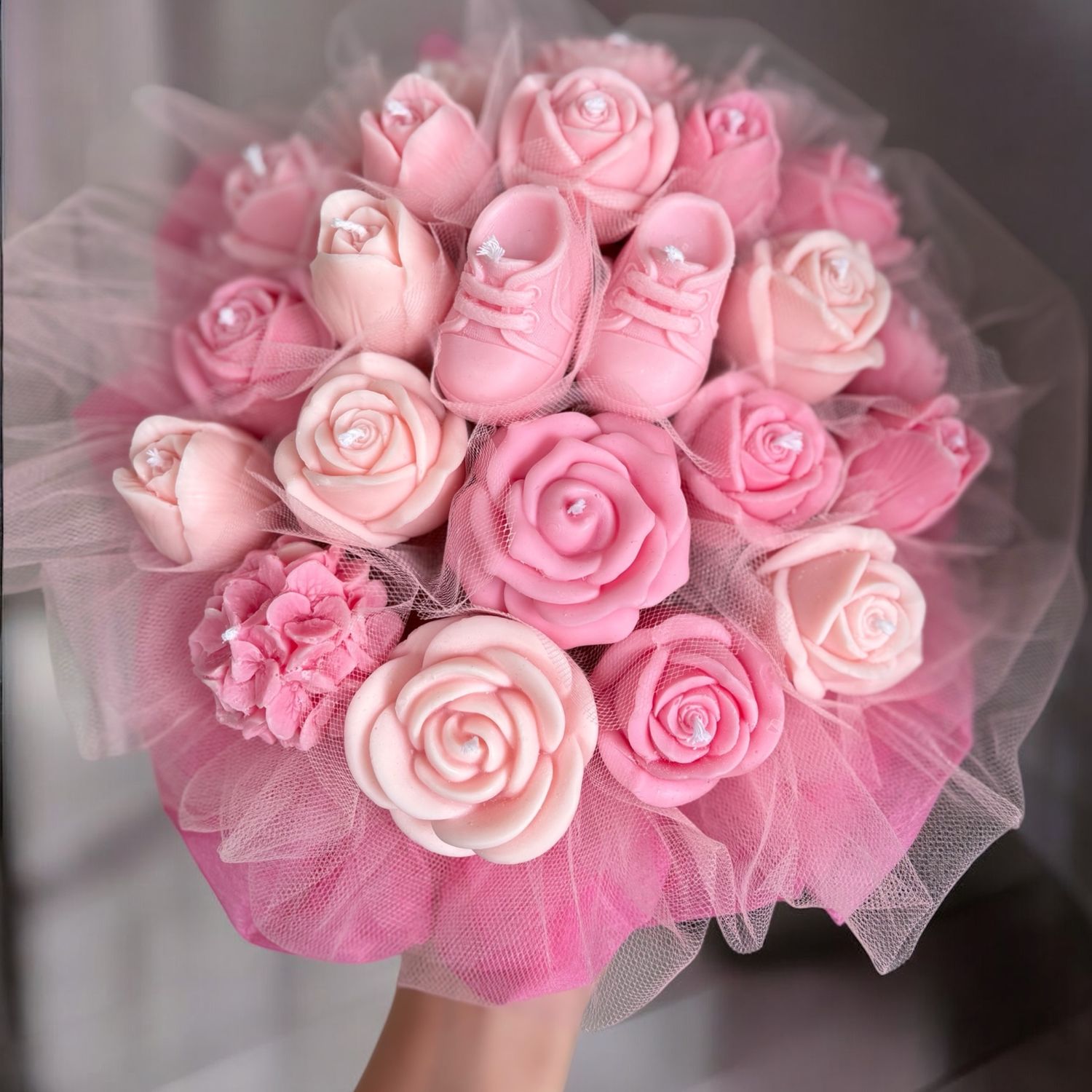 FLOWER BOX L - PINK TULLE