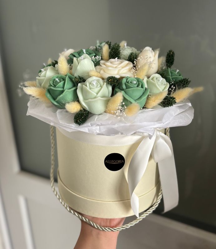 FLOWER BOX L - VANILLA / GREEN