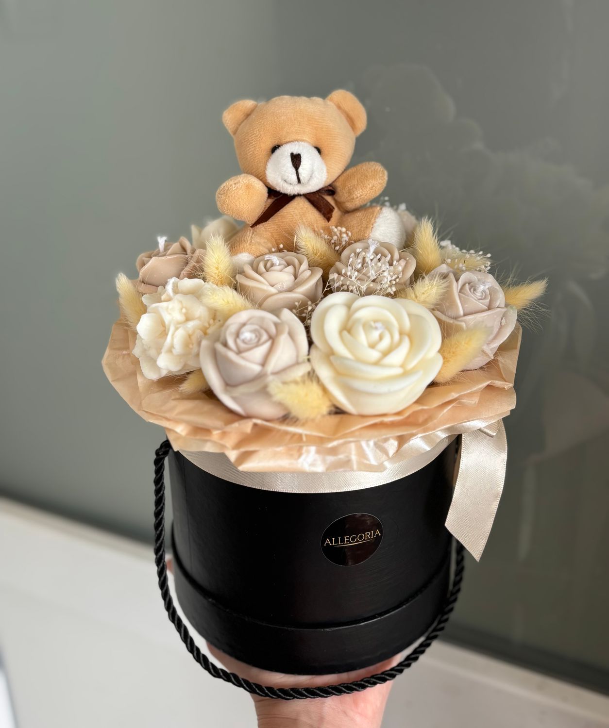 FLOWER BOX S - BEIGE TEDDY