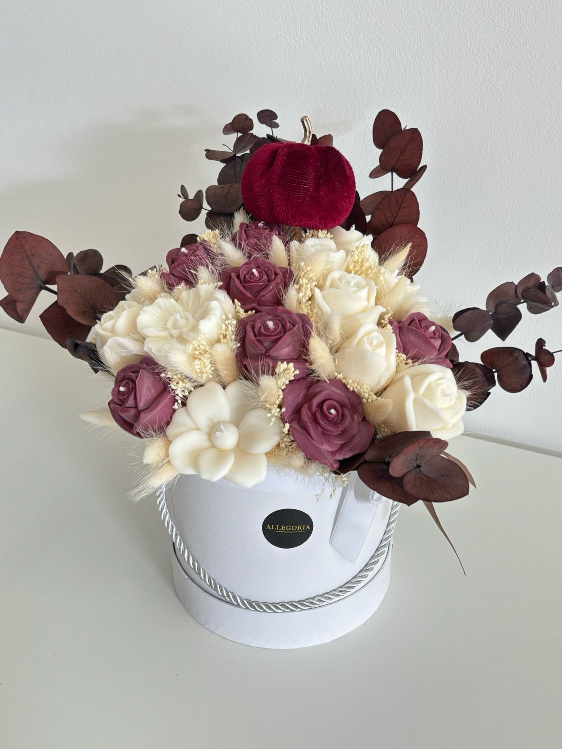 FLOWER BOX L - BURGUNDY