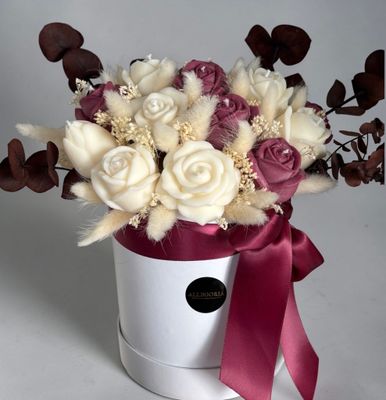 FLOWER BOX L - BURGUNDY