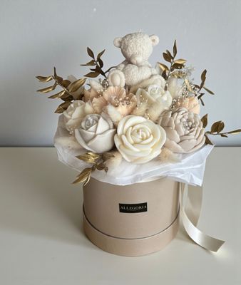 FLOWER BOX M - BEIGE GOLD