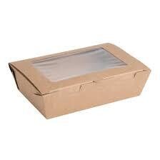 Fiesta Compostable Salad Boxes with PLA Windows 700ml (Pack of 200)