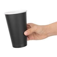 Fiesta Recyclable Coffee Cups Single Wall Black 455ml / 16oz (Pack of 50)
