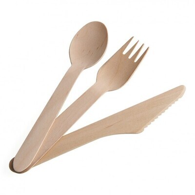 Fiesta Compostable Wooden Cutlery Meal Pack (Pack of 250)