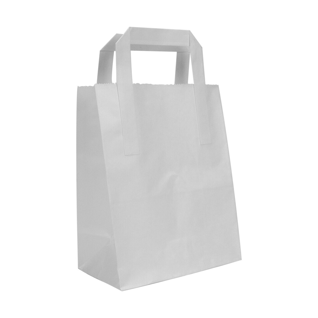 Medium (9×10″) White SOS Paper Bag | Compostable | Qty: 250