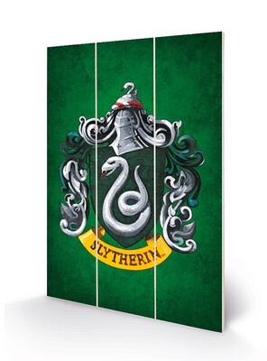 HARRY POTTER - Slytherin Crest - Impression sur bois 20x29.5