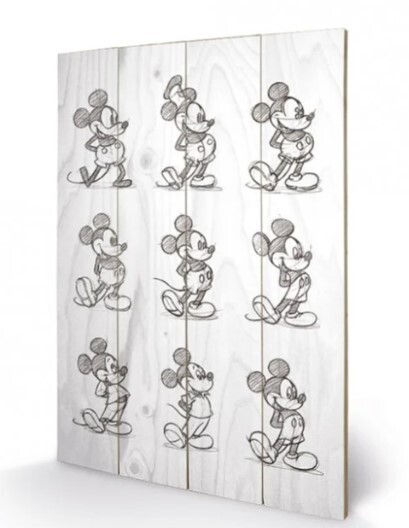DISNEY - Mickey Mouse Multi Black / White - Impression sur bois 40x59cm