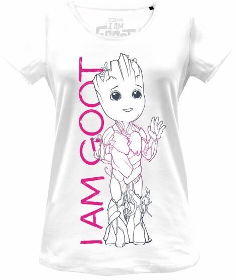 MARVEL - Baby Groot Line With I Am Groot Text - T-Shirt Femme