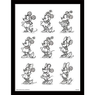 MINNIE MOUSE - Multi Sketchs - Impression encadrée 30x40cm