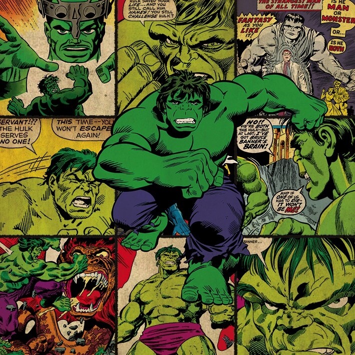 MARVEL COMICS - Canvas 40X40 '18mm' - Hulk Squares