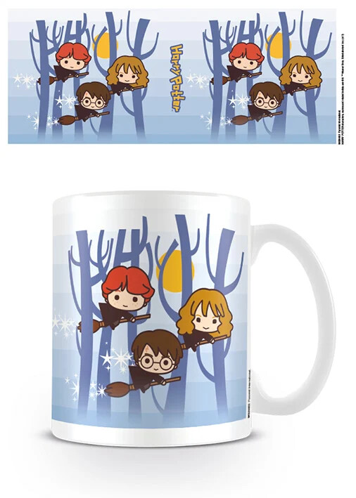 HARRY POTTER - Mug - 300 ml - Kawaii Harry Ron Hermione Flying