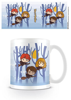 HARRY POTTER - Mug - 300 ml - Kawaii Harry Ron Hermione Flying