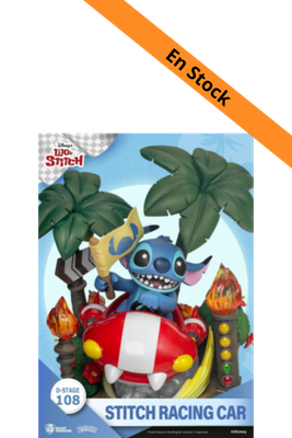 LILO AND STITCH - Stitch Racing Car - Statuette PVC Diorama 15cm