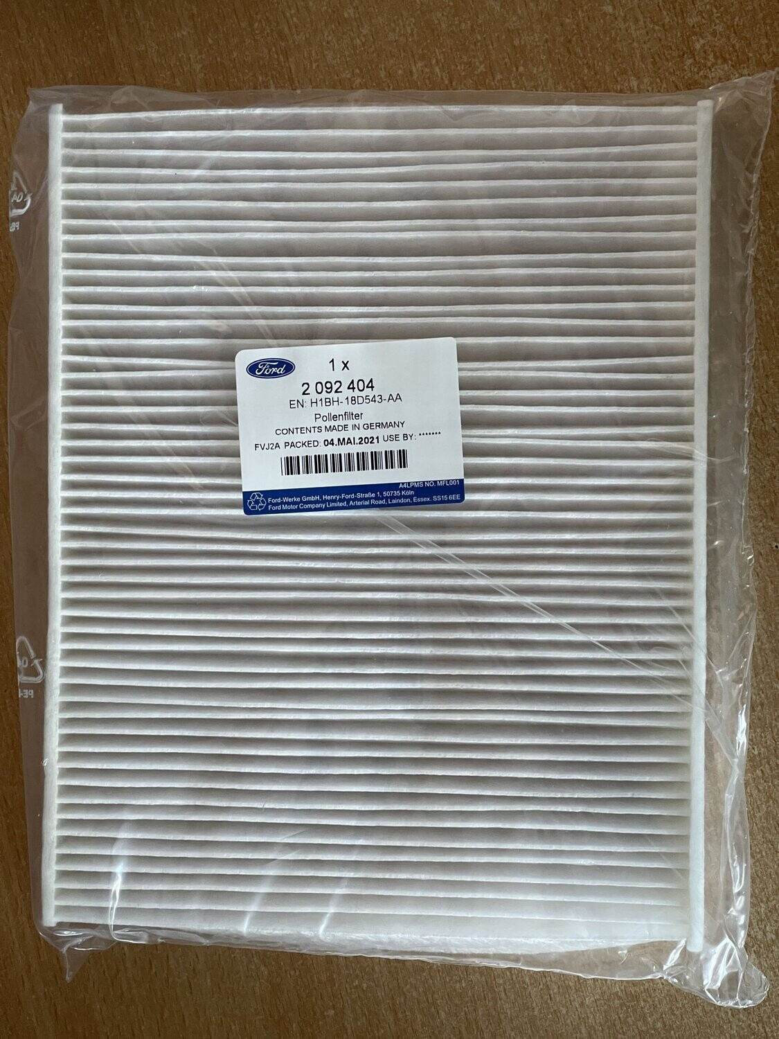 Genuine Ford Pollen Filter Mk8 Fiesta ST200​