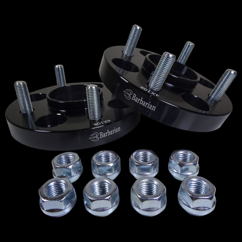 Satin Black 15mm Hubcentric Wheel Spacer 4X108 CB63.3 (PAIR)