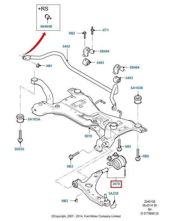 Genuine Ford Front Subframe Mounting Bolts Set Mk2 Focus ST225