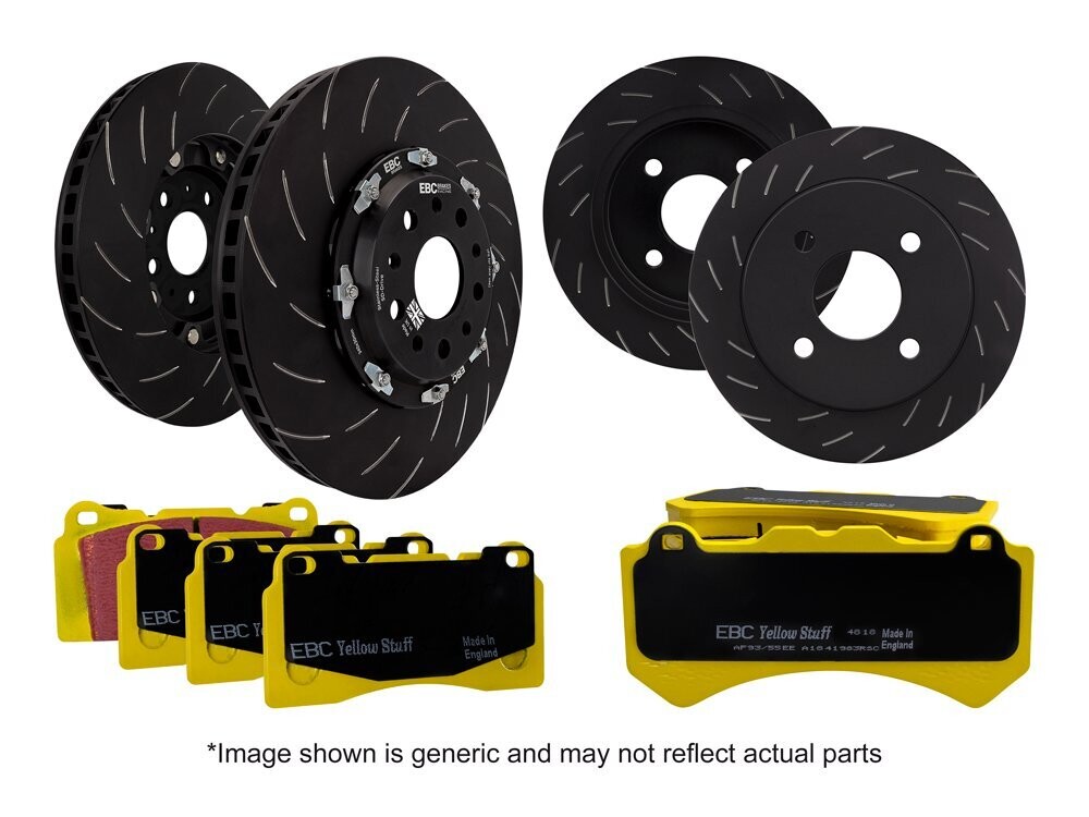 EBC Floating Front Two Piece Discs Mk3 Focus RS FRONT and Solid REAR with YELLOWSTUFF PADS