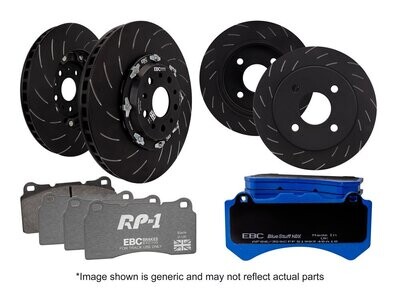 EBC Floating Front Two Piece Discs Mk3 Focus RS FRONT and Solid REAR with RP-1/BLUESTUFF PADS