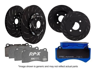 EBC Floating Front Two Piece Discs Mk3 Focus RS FRONT and Solid REAR with RP-X/BLUESTUFF PADS