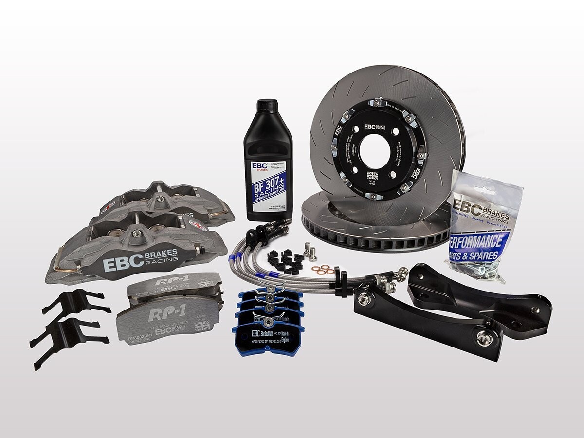 EBC Competition Brake Kit 4 Piston Calipers With 300mm Disc Ford Fiesta ST180 (HARD ANODISED GREY)
