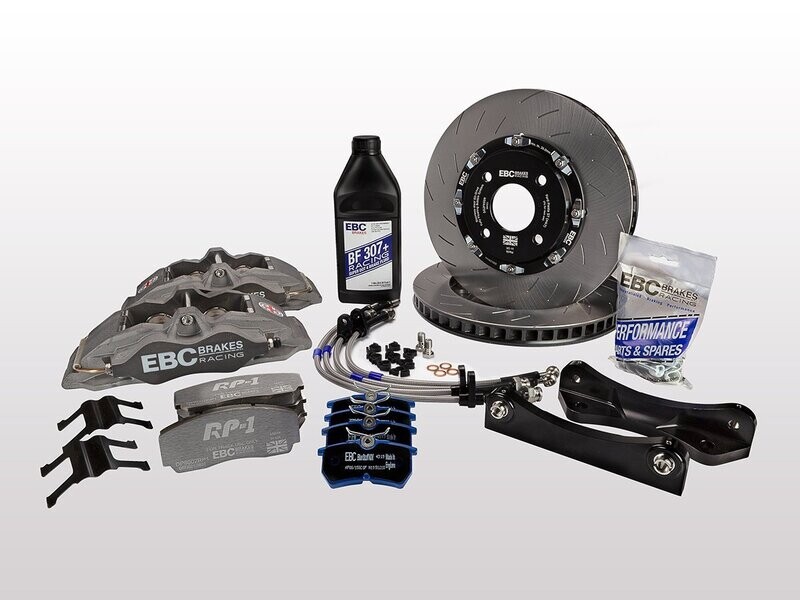 EBC Competition Brake Kit 4 Piston Calipers With 300mm Disc Ford Fiesta ST180 (HARD ANODISED GREY)