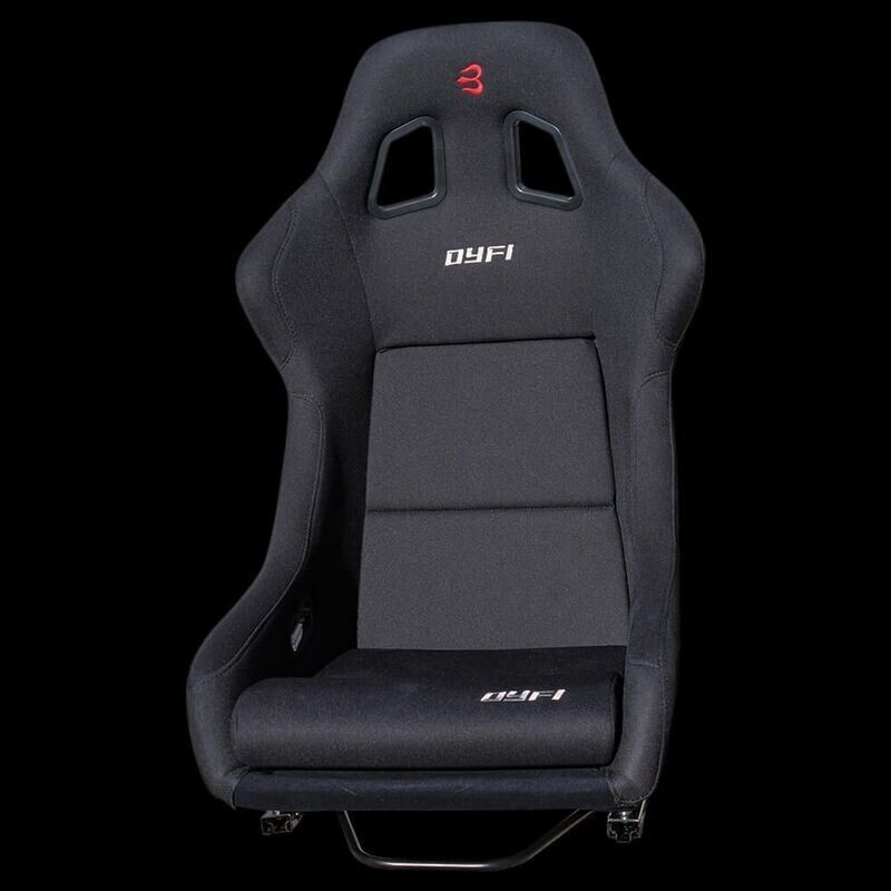 Single DYFI Wide Racing/Bucket Fibreglass Seat – Black