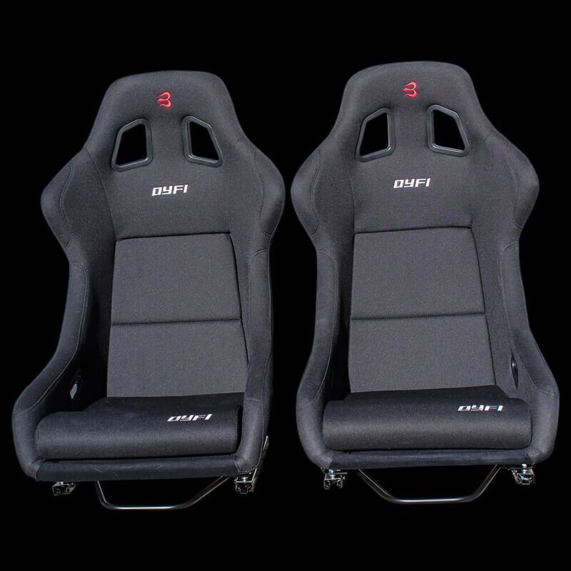 PAIR of DYFI Wide Racing/Bucket Fibreglass Seats – Black